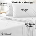thumbnail image 2 of 1000 Thread Count Sateen Weave Egyptian Cotton Sheets, Full Xl Size 4-Piece Set, Deep Pocket 15 Inch Bedsheet And Pillow Cover, Super Soft Breathable White Solid Sheets, All Season Use, 2 of 5