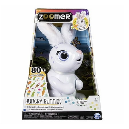 Zoomer Hungry Bunnies White, Chewy, Interactive Robotic Rabbit That