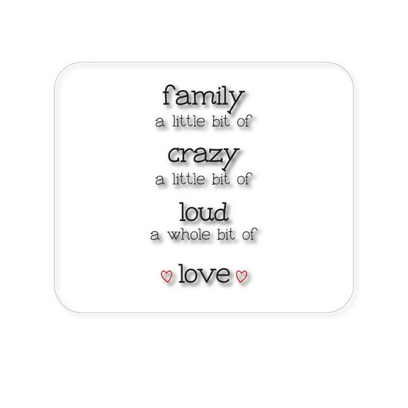 DistinctInk Mouse Pad - 1/4" Foam Rubber - Family Crazy Loud Love Hearts