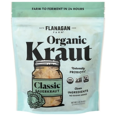 Flanagan Farm Classic Organic Sauerkraut, 16 oz Pouch