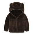 thumbnail image 3 of Girl Clothes Girls Coats Toddler Kids Baby Gril Boy Cute Ear Zipper Solid Thick Hooded Coat Warm Outwear, 3 of 6