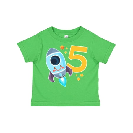 

Inktastic Rocket Space Ship Happy Fifth Birthday Gift Toddler Boy or Toddler Girl T-Shirt