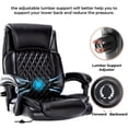 thumbnail image 3 of Big and Tall 500LBS Office Chair, Adjustable Lumbar Support Heavy Duty, Metal Base Quiet Rubber Wheels High Back, Large Executive Computer Desk Swivel Chair, Ergonomic Design for Back Pain, Black, 3 of 6