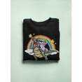 thumbnail image 3 of Cool Unicorn Riding A T-rex Sweatshirt Men -Image by Shutterstock, Male Small, 3 of 4
