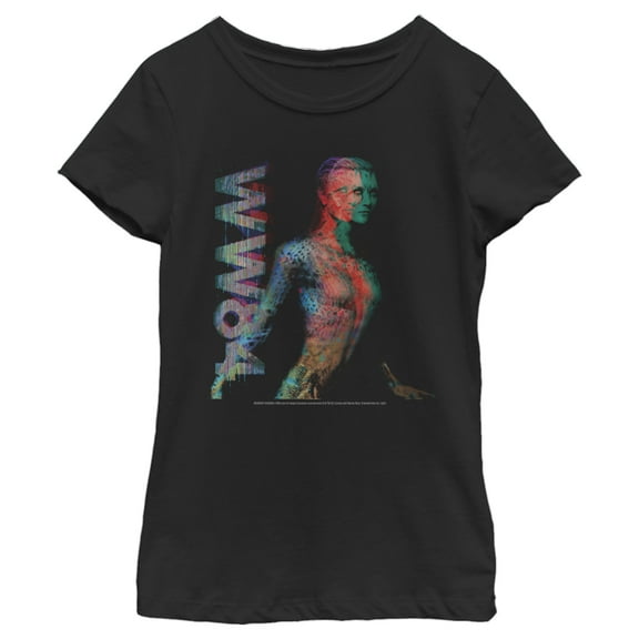 Girl's Wonder Woman 1984 Cheetah Glitch Graphic Tee Black Small
