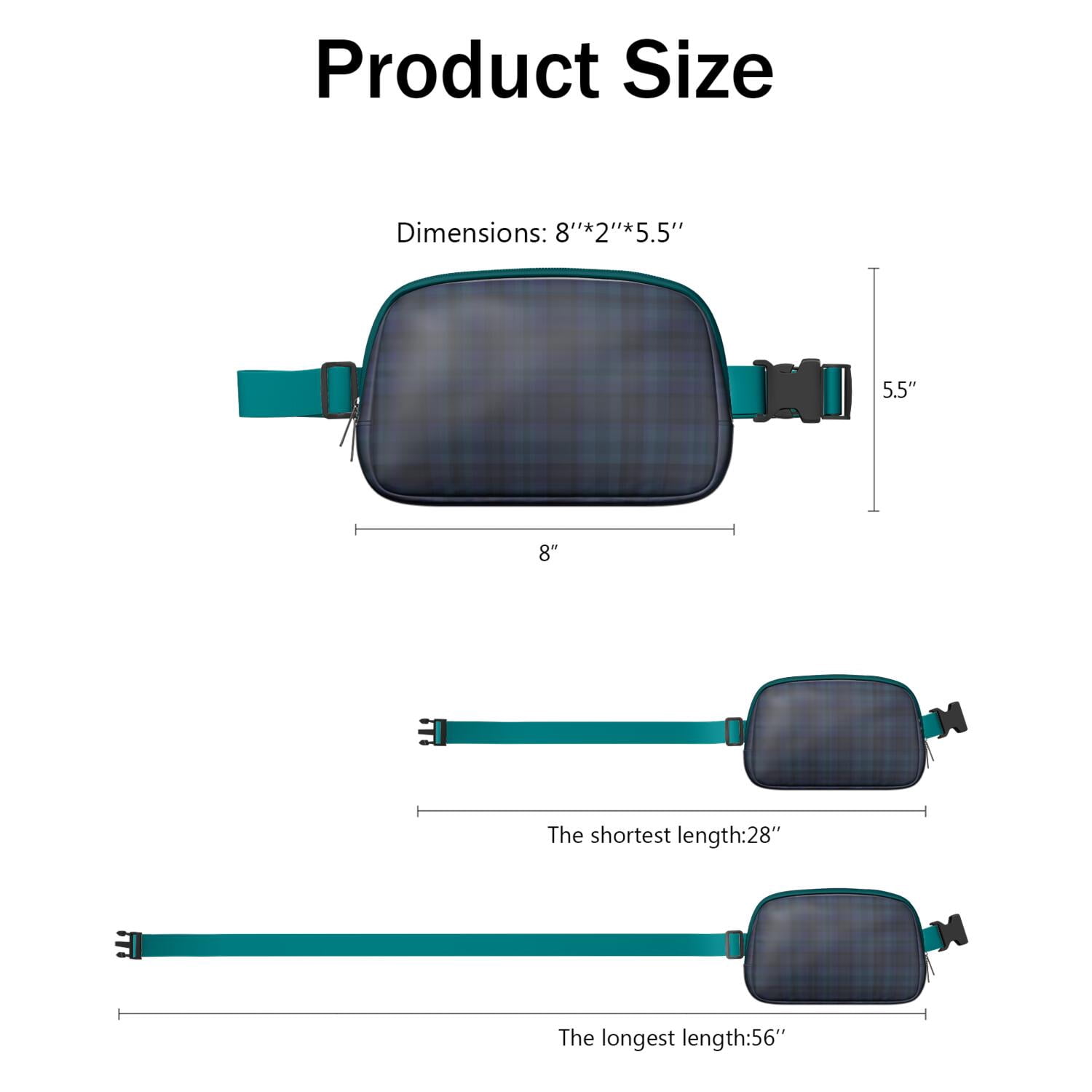 Rustic Farmhouse Plaid Fanny Pack – Classic Checkered Belt Bag with Geometric Retro Feel