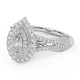 thumbnail image 3 of AFFY Double Halo Shank Engagement Rings for Women, Center 6x4mm Pear and Round cut Lab Created Moissanite Ring In 14K White Gold Over Sterling Silver Size-9, 3 of 6