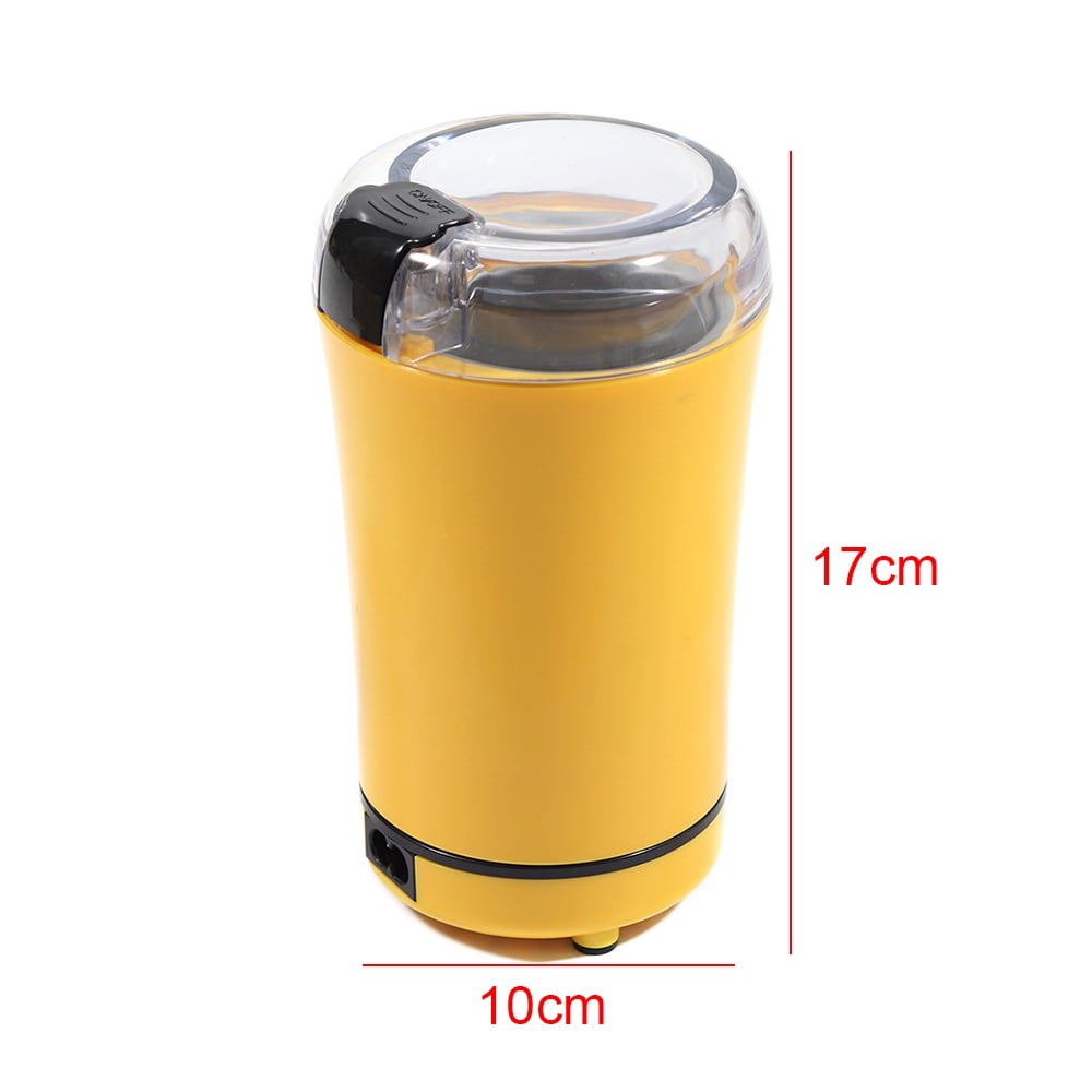 Electric Coffee Grinder-Electric Blade Spices, Fast Coffee Grinder with Stainless Steel Blade, Coffee Grinders Grain Mill Small Grinder For Beans Grains 6.69 inch 150W (Yellow)