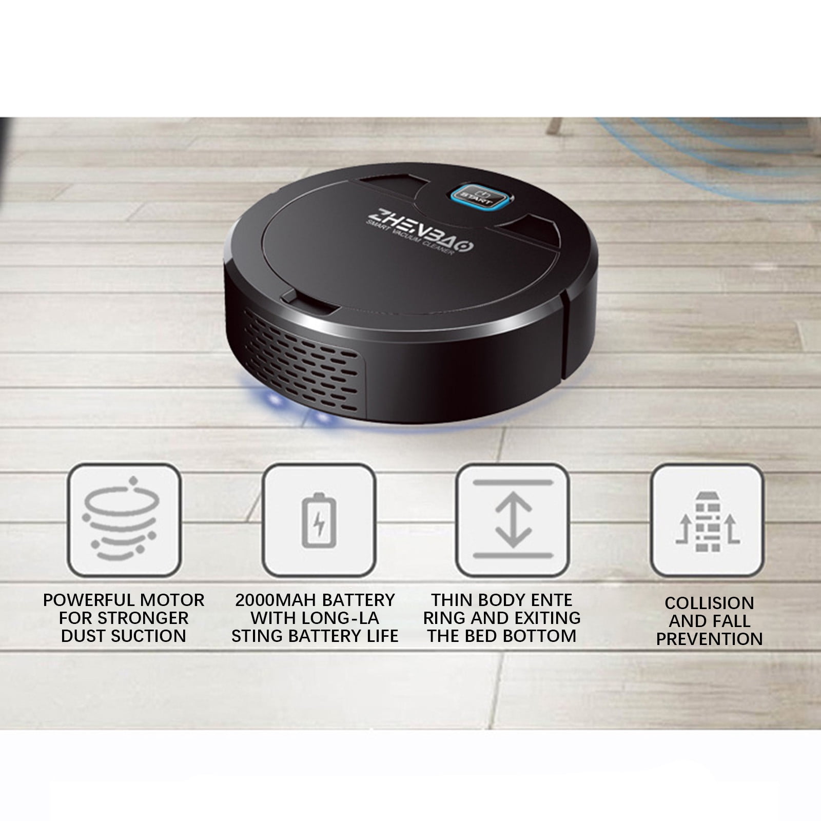 Matoen Robot Vacuums, Automatic Self-Charging Robotic Vacuum, Strong Suction, Quiet Robot Vacuum Cleaners Ideal for Hard Floor, Pet Hair and Low-Pile Carpets