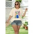 thumbnail image 6 of DEXIO Plus Size Vintage Floral T Shirts for Women Boho Wildflower Graphic Tees Cute Short Sleeve Casual Tops,5X, 6 of 13