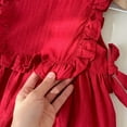 thumbnail image 4 of 4/July Red Dress for Girls Size 6-7 Summer Western Style Short Sleeved Small Floral Shawl Princess Style Girls' Dress, 4 of 5