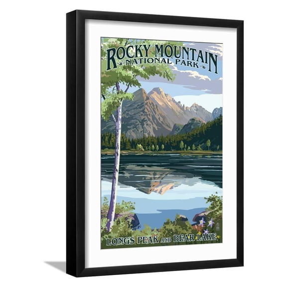 Longs Peak and Bear Lake Summer Rocky Mountain National Park, Framed Art Print Wall Art by Lantern Press Sold by Art.Com
