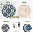 thumbnail image 7 of 6 Pcs Drink Coasters with Holder 3.94in Woven Coasters for Drinks Intricate Blue and White Tie-dye Coaster Set for Protection Table, 7 of 7