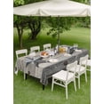 thumbnail image 4 of Outdoor Tablecloth with Umbrella Hole for Patio/Picnic/Party/Camping, Western Star Grey Waterproof Table Cloth Rectangle Table Cover Washable, Farmhouse Vintage Wooden Striped Country (60"x 84"), 4 of 9