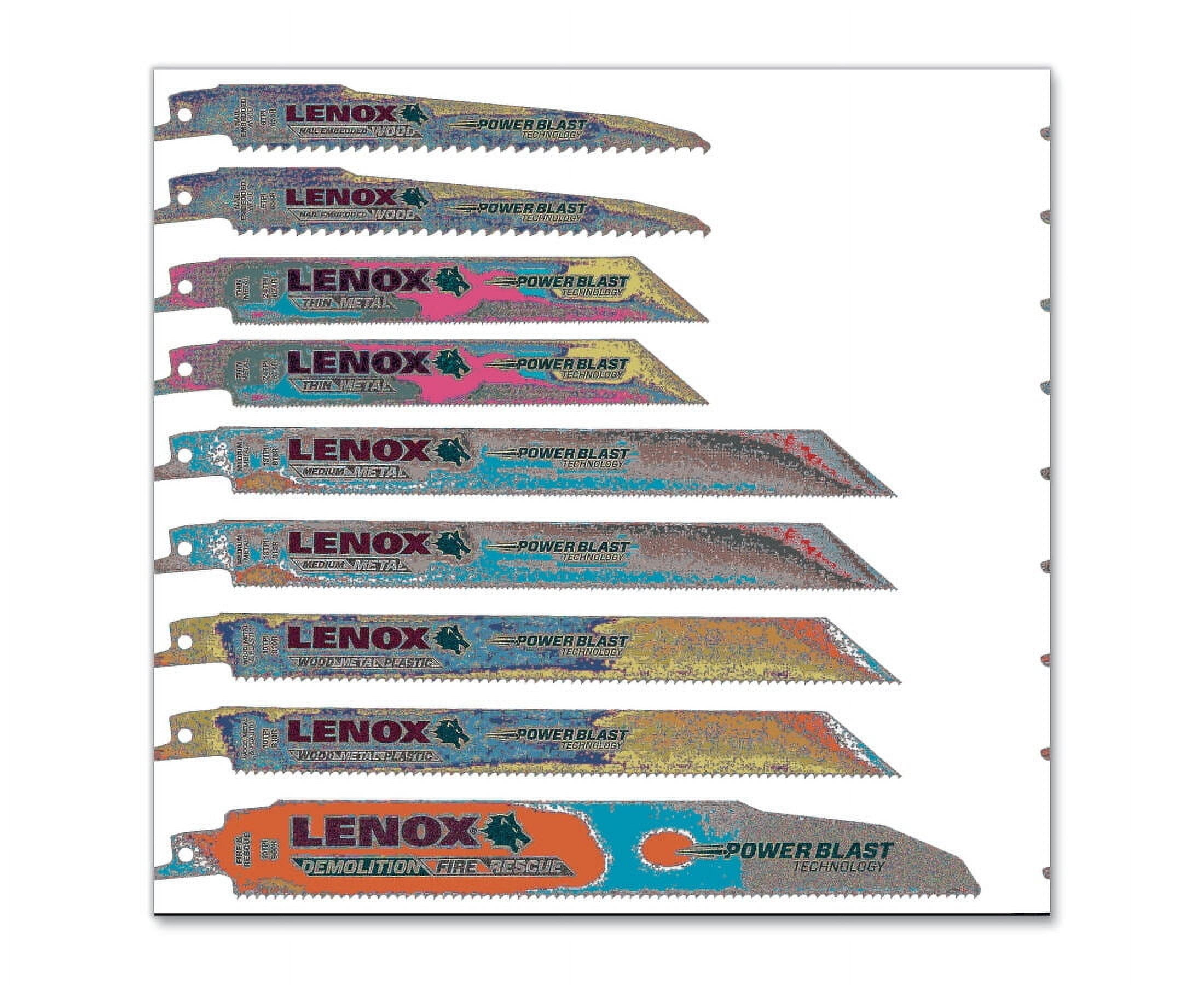 Lenox Assorted in. Bi-Metal Reciprocating Saw Blade Set Multi TPI 9 pk