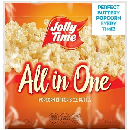 JOLLY TIME All-In-One Popcorn Machine Kits, 36/10.5oz Pack, Pre-Measured Kernels Oil & Salt, Gluten Free, Non-GMO, Concession Popcorn Supplies