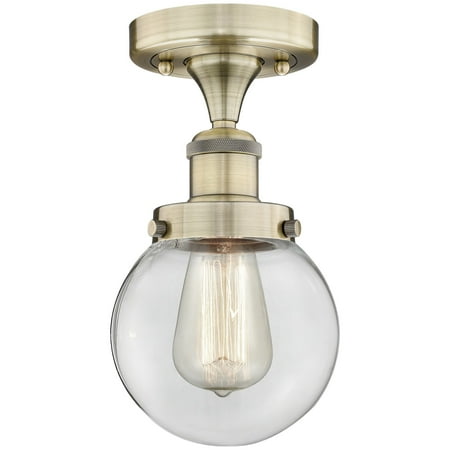 

Innovations Lighting Beacon - 1 Light 6 Semi-Flush Mount Antique Brass/Clear