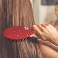 thumbnail image 3 of Red Christmas Snowflake Pattern Hair Brush,Girls Detangling Hair Brush,Glide Through Tangles with Ease for Wet & Dry Hair,8.8"X2.8", 3 of 7