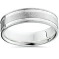 thumbnail image 1 of Double Channel Brushed Wedding Band 14K White Gold, 1 of 2