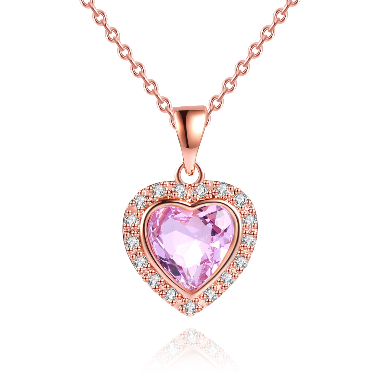 18K White Gold//Rose Gold Plated Opal Necklace for Women