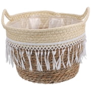 SHISUYAN Woven Plant Pot Flower Pot Plant Storage Basket Planter with Tassel for Plant
