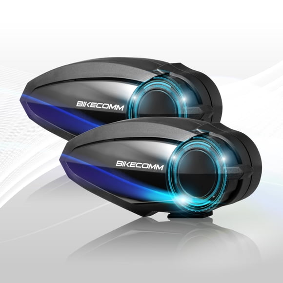 Bikecomm Bk-S2 Auriculares De Intercomunicación Bluetooth Para Motocicleta - Sistema De Comunicación Para Casco Altavoz Impermeable Auriculares De Comunicación De Voz Casco Auriculares Cancelación De