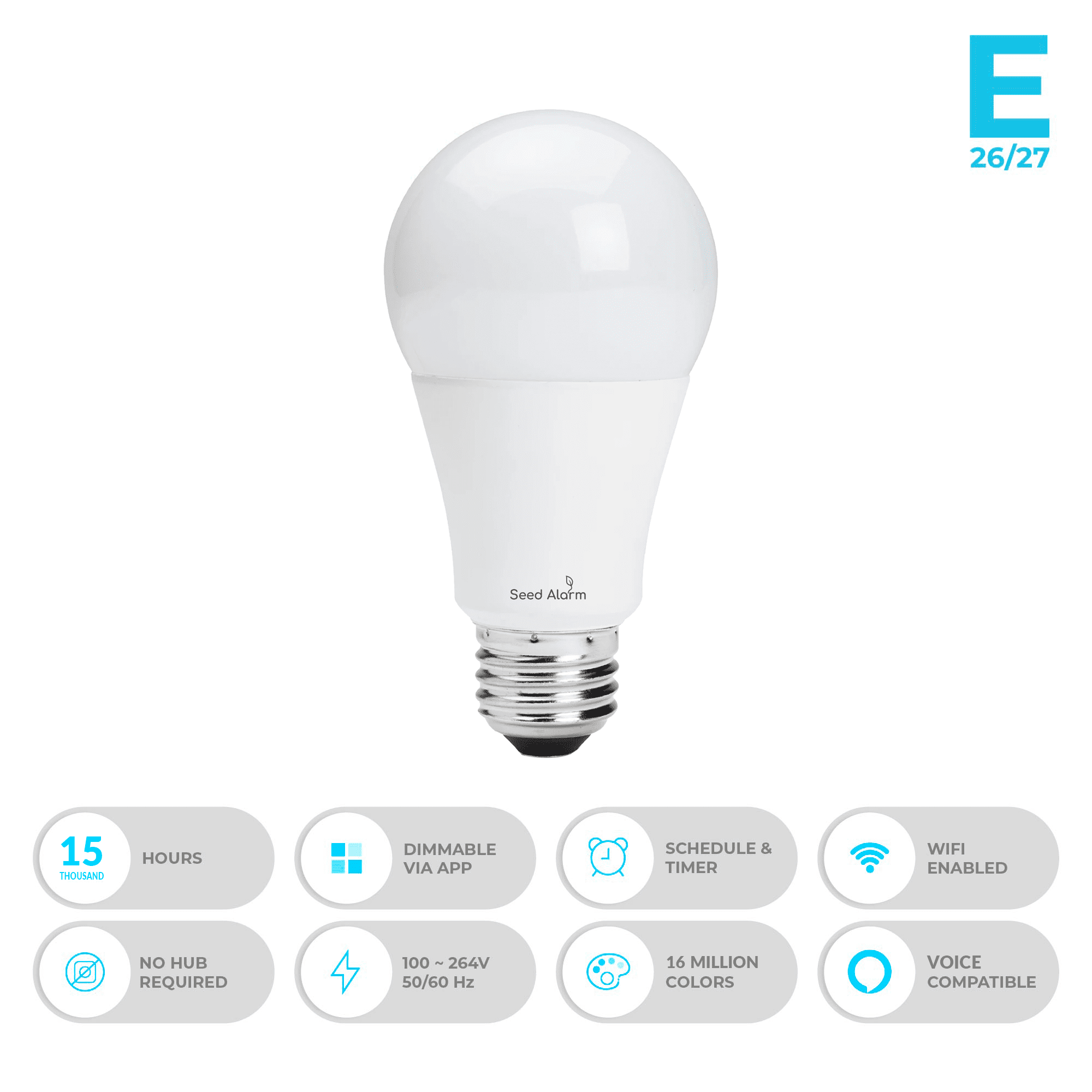 Smart Light Bulb A19, Dimmable WiFi E26 Smart LED Bulb 10W, Works with Alexa, Echo, Google Home and Siri, RGB + Tunable Soft to Cool White (2700k-5000k), A19 Light, 60W Equivalent, 800 Lumen (4 Pack)