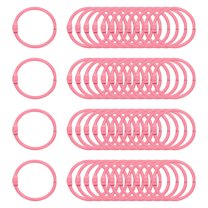Uxcell 48Pcs Loose Leaf Binder Rings, 1.2 Inch Metal Open Card Rings Heavy Duty Book Rings for Key Index Card Rings Paper Rings Office, Light Pink