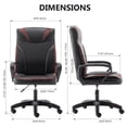 thumbnail image 3 of PU Leather Executive Office Chair, Ergonomic Office Desk Chair with Swivel Wheels, Armrests for Home, Office - HXBGY-0021-HZ, 3 of 5