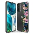 thumbnail image 3 of MUNDAZE LG Stylo 6 Shockproof Clear Hybrid Protective Phone Case Navy Blue Summer Watercolor Floral Purple Flowers Cover, 3 of 5