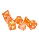 thumbnail image 2 of 7PCS Dados poliédricos Números claros Bordes puntiagudos Juego de dados de resina para juegos de rol Juegos de mesa Naranja, 2 of 5