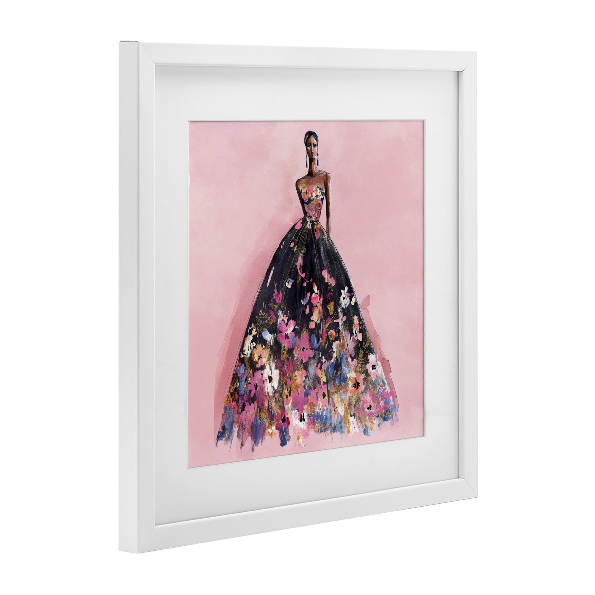Stupell Industries Floral Reverie Gown White Framed Print Under Glass, design by Svetlana Aleynikova