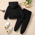 thumbnail image 6 of Staki Kids Sweatsuit Boys Clothes Long Sleeve Hooded with Chest Pocket Cargo Pants with Side Pockets(Black,3-4 Years), 6 of 6