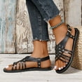thumbnail image 2 of Gladiator Flat Sandals for Women 2025 Summer Roman Strappy Open Toe Dressy Slingback Sandals Beach Vacation, 2 of 8