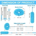 thumbnail image 4 of Ceiling Fan Cleaner Duster Reusable Microfiber Removable Duster with Extension Pole Adjusts 12 to 71 Inch for Cleaning Walls Bookshelves Furniture Door Window Top (Blue), 4 of 7