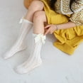 thumbnail image 4 of Girls Socks Toddler Tights Calf socks, Bowknot Thin Spring Summer Mesh Socks, 4 Pairs, 4 of 5