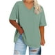 thumbnail image 2 of Fiudx Ofertas Flash Del Día Solo En Línea Camiseta Deportiva de Verano de Gran Tamaño con Cuello En V y Manga Corta para Mujer, 2 of 4