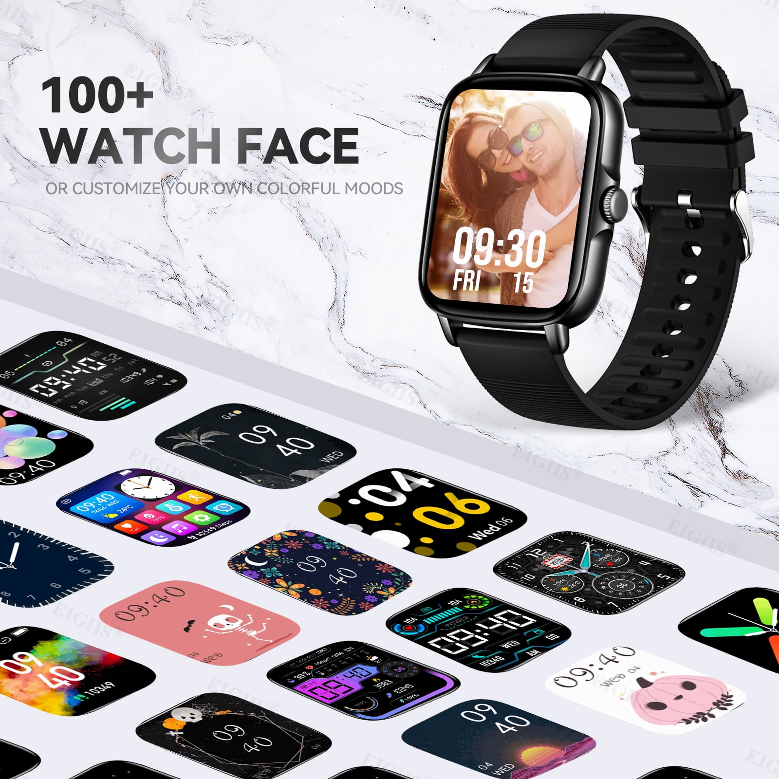 VOPOCO Smartwatches for Men, 1.69" IPS Screen Fitness Tracker Sport Pedometer, IP67 Waterproof Sleep Monitor, for iPhone Android
