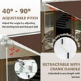 thumbnail image 2 of 9.8' x 7.8' Manual Retractable Awning, Patio Awnings Sunshade Shelter Cover with Crank Handle and Water-Resistant Polyester, Outdoor Canopy Sunsetter Awnings for Door, Window, Deck, Coffee, 2 of 7