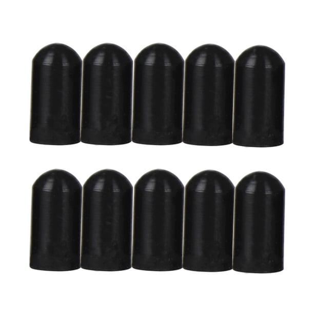 10 protectores de silicona para baquetas, puntas silenciosas, protectores para baquetas y mazos (negros)