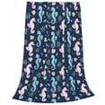 thumbnail image 2 of Pofeuu Seahorses And Plants Print Ultra-Soft Micro Fleece Blanket,for Bed Or Sofa,All Season Throw Blankets Flannel Blanket-50"x40", 2 of 7