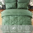 thumbnail image 2 of Davulos Queen Size Comforter Set,7 Pieces Dark Green Bedding Sets for All Season Bed in a Bag with Comforter ,Flat Sheet ,Fitted Sheet ,Pillowcases & Shams, 2 of 8