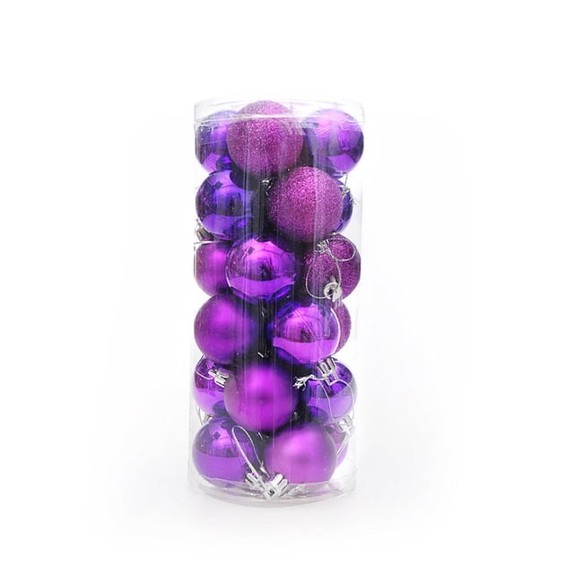 Fiudx Juego de 24 Bolas Navideñas de Pvc Galvanizado, Brillantes, para Decorar El Árbol de Navidad, Ideal para Las Fiestas, de Plástico Resistente, Tamaño de 4 Cm, Fácil de Colgar.