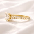 thumbnail image 3 of Jewelerix 1.5 Carat Oval Cut Moissanite Engagement Ring in Vermeil Yellow Gold, Pave Band, Anniversary Gift, 3 of 4