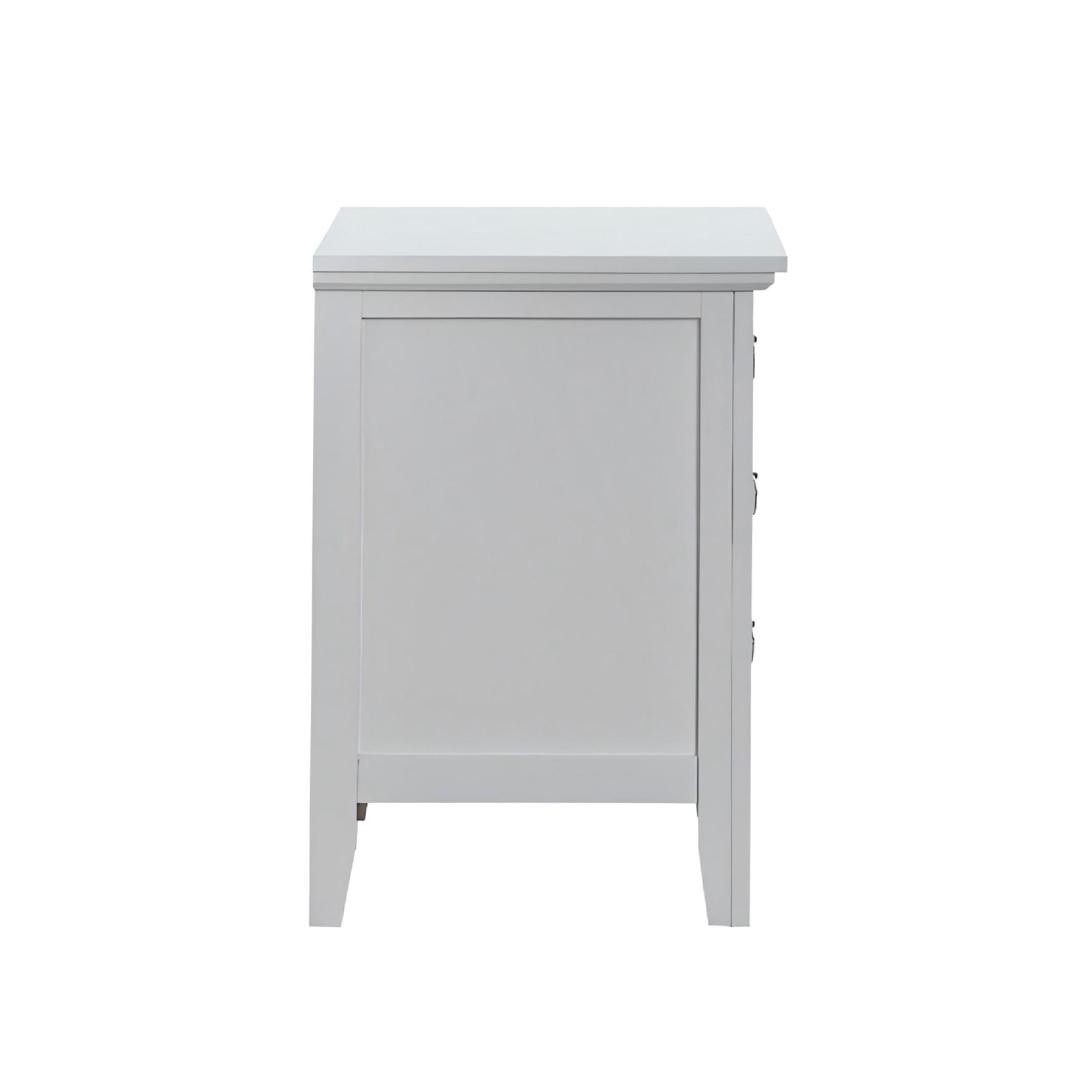Noble House Hammond 3-Drawer Wood Nightstand, Dovetail Construction, White