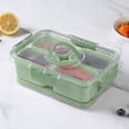 thumbnail image 3 of Cook with Color 4-Compartment Snack Box with Removable Ice Pack, Locking Lid and Handle, Dishwasher Safe, Sage, 3 of 11