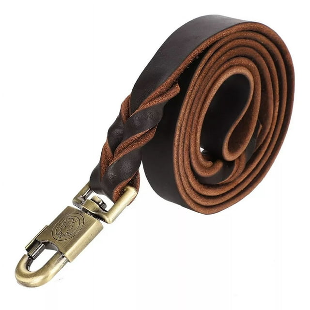 Correa De Cuero Para Perro, 1 Pieza, Collar Suave Y Cadena T