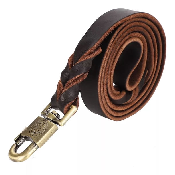 Correa De Cuero Para Perro, 1 Pieza, Collar Suave Y Cadena T