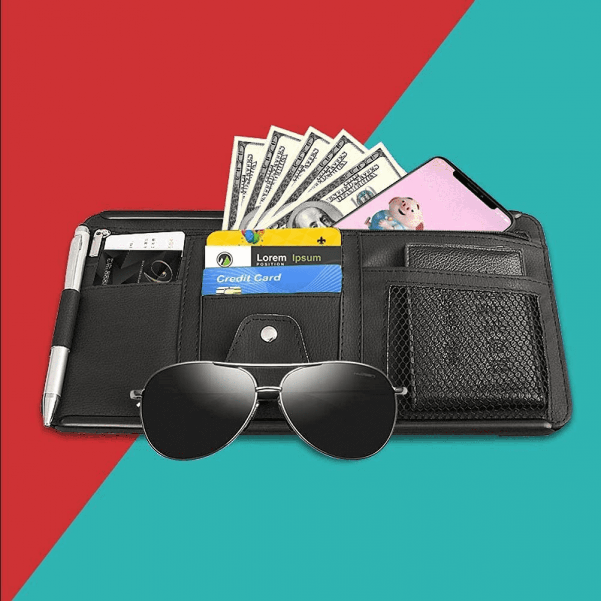 Visor Organizer for Car,Auto Interior Accessories Pocket Organizer