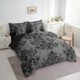 thumbnail image 3 of jejeloiu Damask Victorian Flower 7-Piece Twin Bedding Sets,Halloween Skleleton Bedding Comforter Set,Gray Black Sheet Sets For Men Women,Lightweight Room Decorative Reversible, 3 of 8